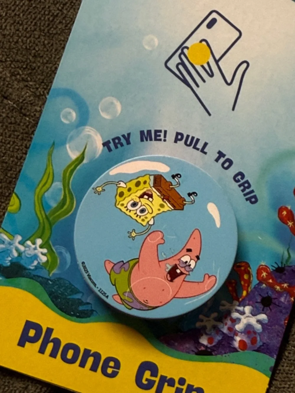 🧽⭐️ SpongeBob SquarePants Blue Phone Grip with Pink Patrick ⭐️🧽